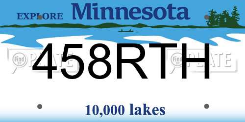 458RTH Minnesota License Plate