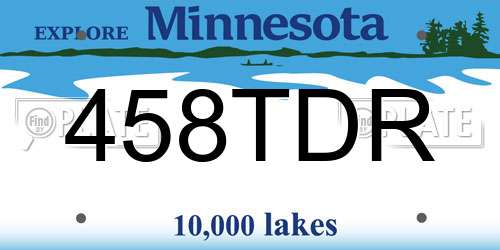 458TDR Minnesota License Plate