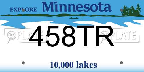 458TR Minnesota License Plate