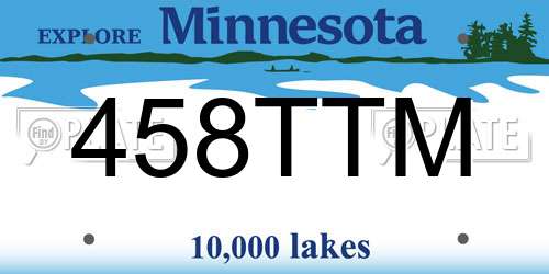 458TTM Minnesota License Plate
