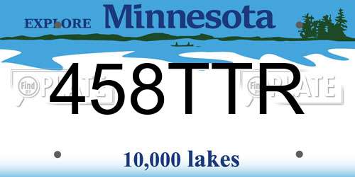 458TTR Minnesota License Plate
