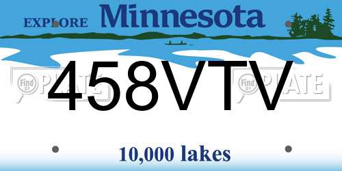 458VTV Minnesota License Plate
