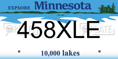 458XLE Minnesota License Plate