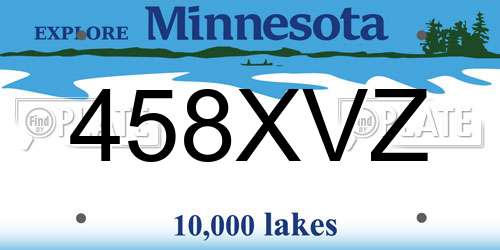 458XVZ Minnesota License Plate