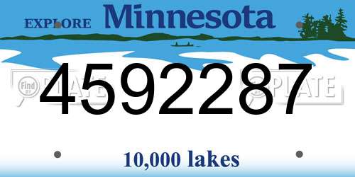 4592287 Minnesota License Plate