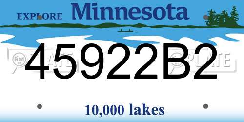 45922B2 Minnesota License Plate