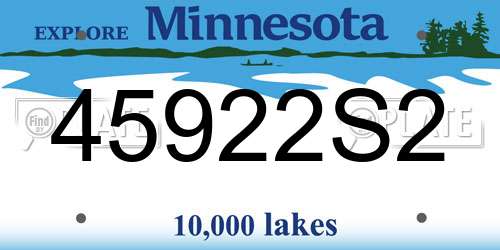 45922S2 Minnesota License Plate