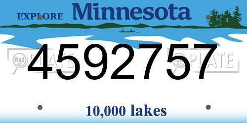 4592757 Minnesota License Plate