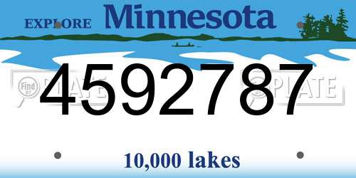 4592787 Minnesota License Plate