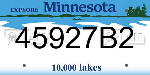 45927B2 Minnesota License Plate