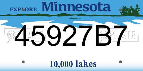 45927B7 Minnesota License Plate