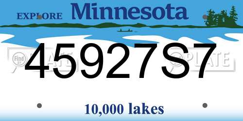 45927S7 Minnesota License Plate