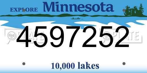 4597252 Minnesota License Plate