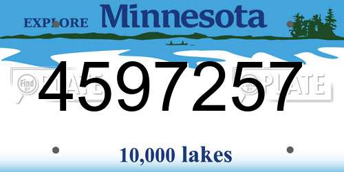 4597257 Minnesota License Plate