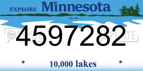 4597282 Minnesota License Plate