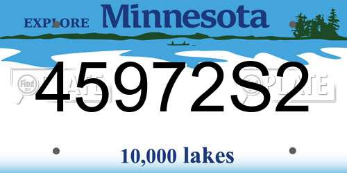 45972S2 Minnesota License Plate