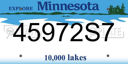 45972S7 Minnesota License Plate