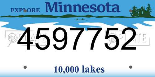 4597752 Minnesota License Plate