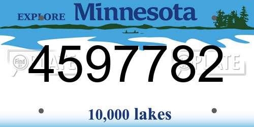 4597782 Minnesota License Plate