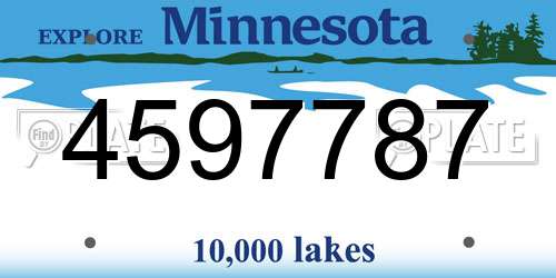 4597787 Minnesota License Plate