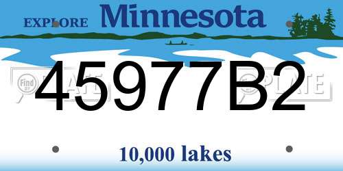 45977B2 Minnesota License Plate