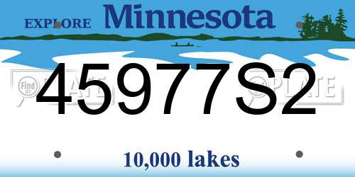 45977S2 Minnesota License Plate