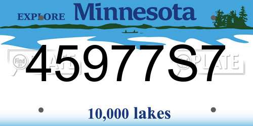 45977S7 Minnesota License Plate