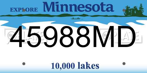 45988MD Minnesota License Plate