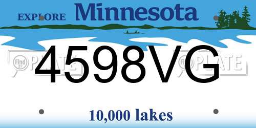 4598VG Minnesota License Plate