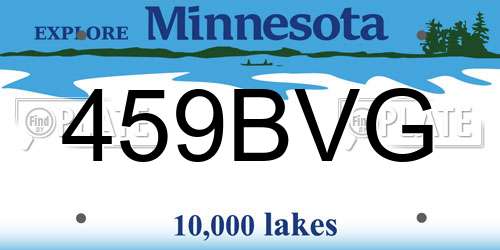 459BVG Minnesota License Plate