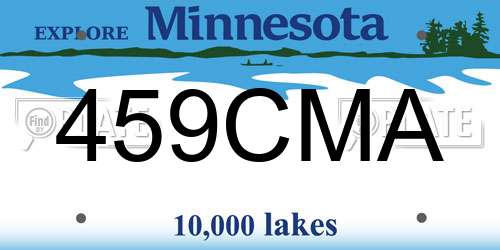 459CMA Minnesota License Plate