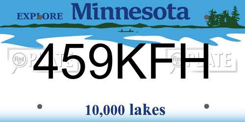 459KFH Minnesota License Plate