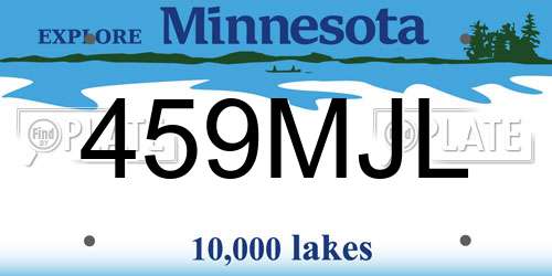 459MJL Minnesota License Plate