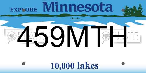459MTH Minnesota License Plate