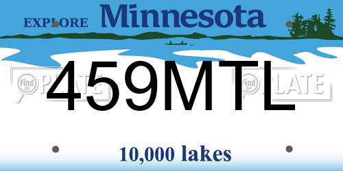 459MTL Minnesota License Plate