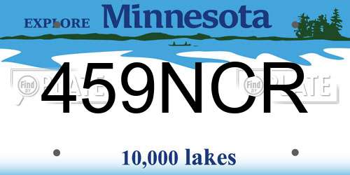 459NCR Minnesota License Plate