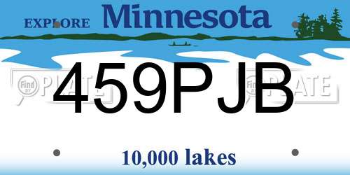 459PJB Minnesota License Plate