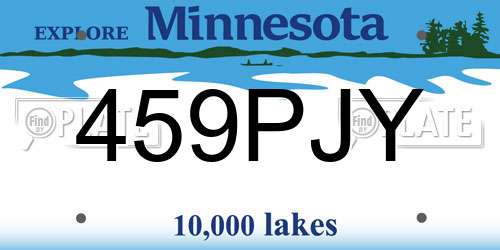 459PJY Minnesota License Plate