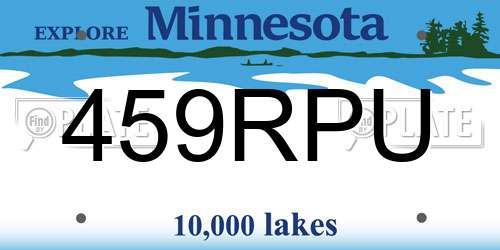 459RPU Minnesota License Plate