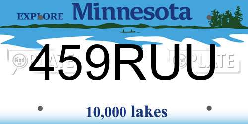 459RUU Minnesota License Plate