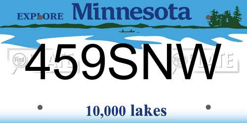459SNW Minnesota License Plate