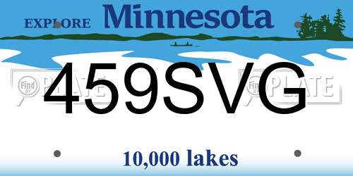 459SVG Minnesota License Plate