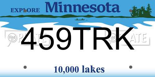 459TRK Minnesota License Plate