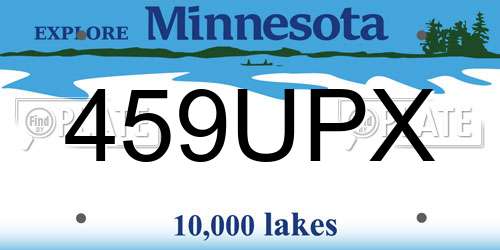 459UPX Minnesota License Plate