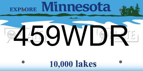 459WDR Minnesota License Plate