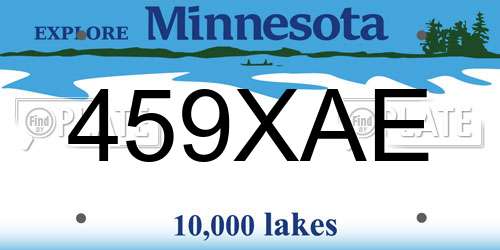 459XAE Minnesota License Plate
