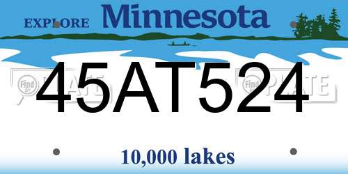 45AT524 Minnesota License Plate