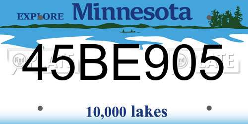 45BE905 Minnesota License Plate