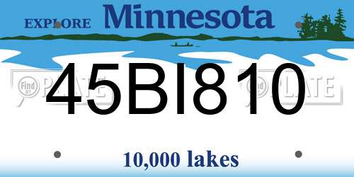 45BI810 Minnesota License Plate