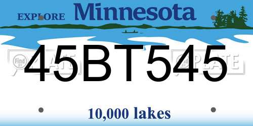 45BT545 Minnesota License Plate